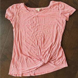 💛 Nine Britton Pink & White Striped Short Sleeve Tee (S)